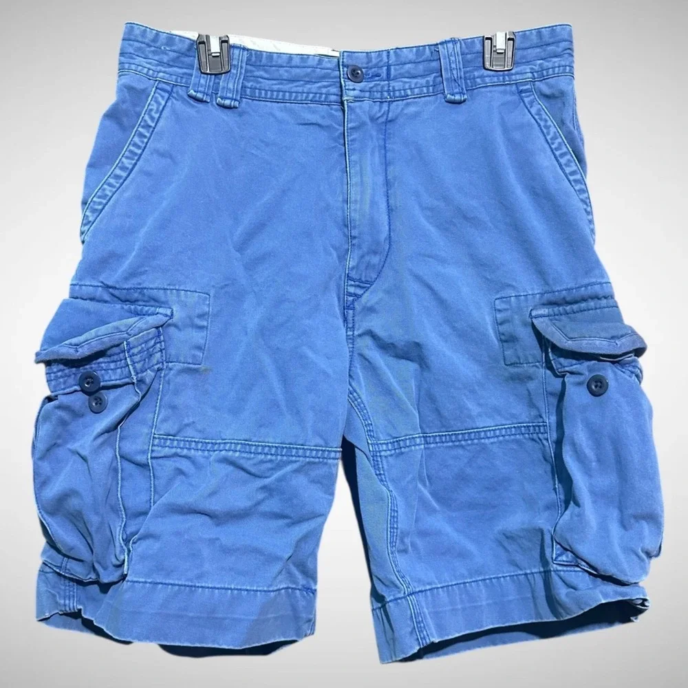 Polo Ralph Lauren cargo shorts mens 32 solid blue outdoor hiking y2k utility